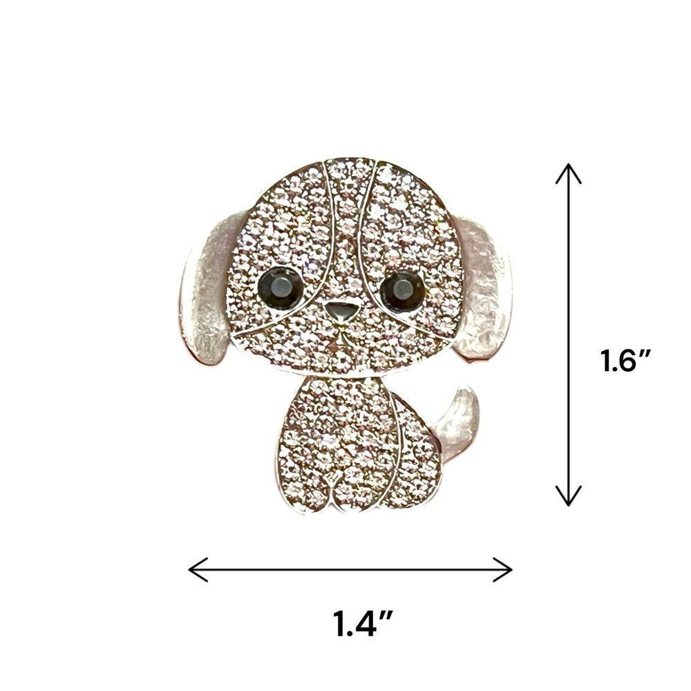 🤯5/$25🤯 Silver Tone Rhinestone Dog Brooch - Picture 4 of 4